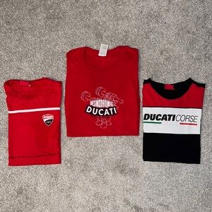 Lot of 3 Ducati Racing t-shirts (M, L, M)  ❤️🤍🖤
